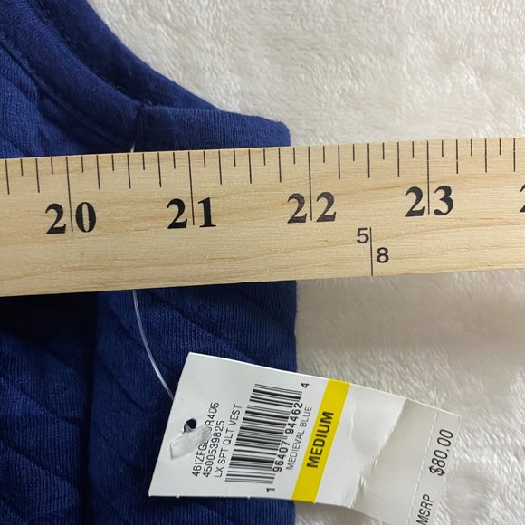 Medieval Navy Blue Izod Luxury Sport Quilted Vest Men's Size Medium NWT - Picture 11 of 12